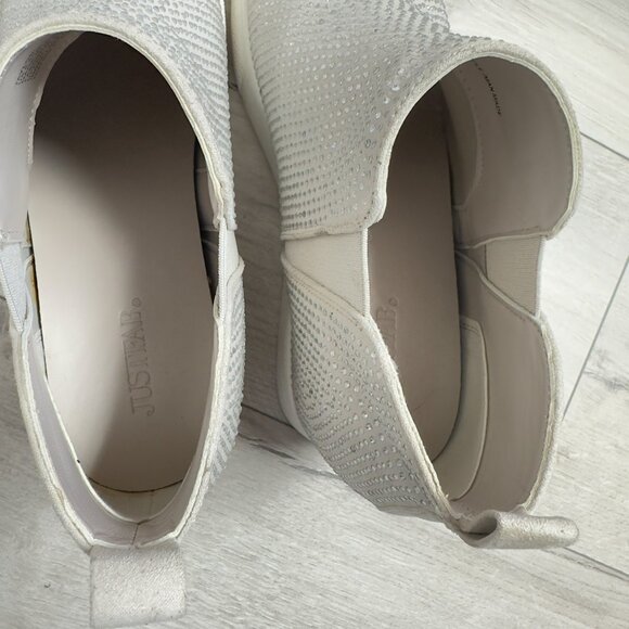 Just Fab Deena Shimmer Wedge Sneakers - Picture 3 of 6